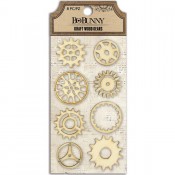 Laser Cut Wood Embellishments - Kraft - Gears